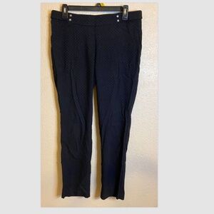 RAFAELLA Black Ladies Comfort Pants Sz 8 circle patterned work dress clothes